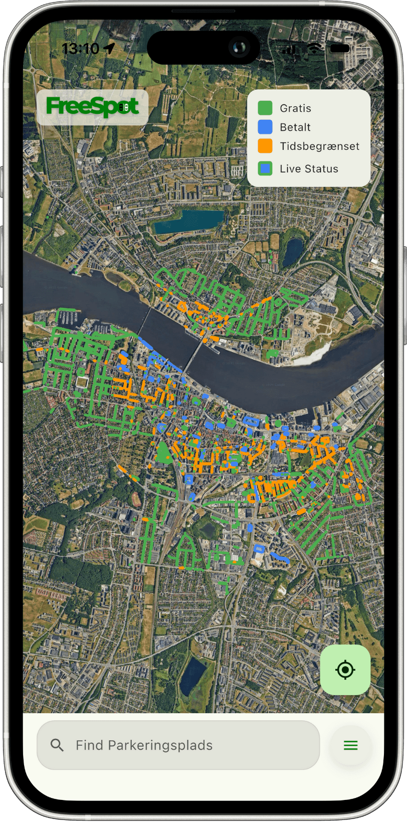 Interaktivt kort med parkeringspladser